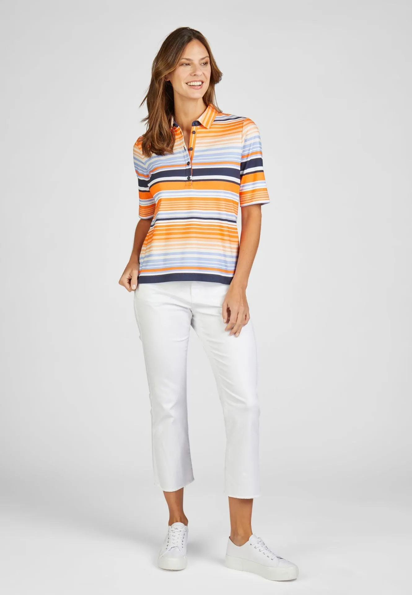 124359- Stripe Collar T-Shirt- Rabe