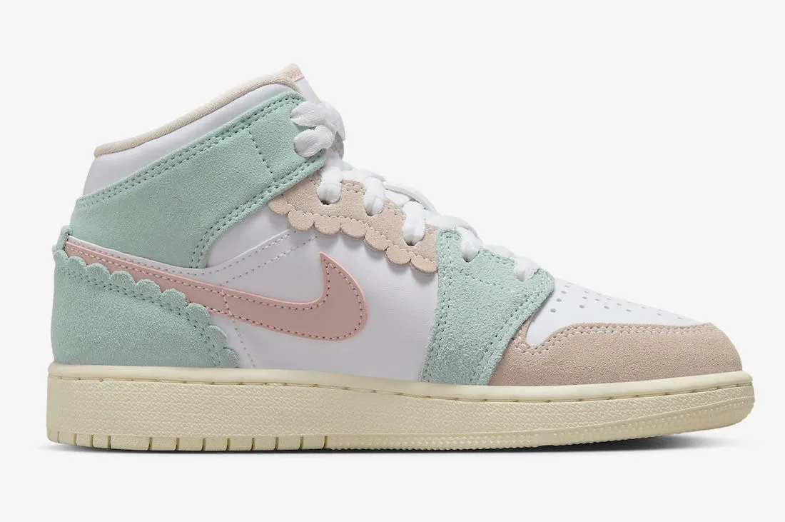 Air Jordan 1 Mid SE GS Pink Oxford White Jade Ice Guava Ice DZ5361-100