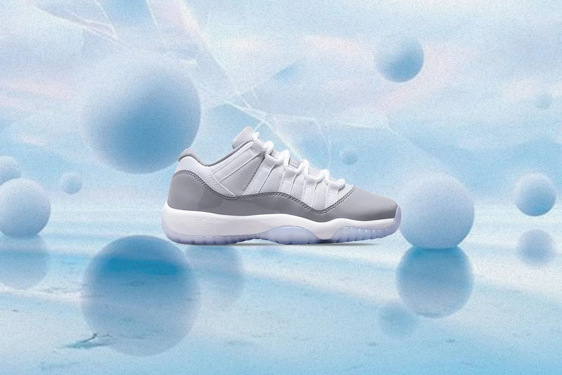 Air Jordan 11 Retro Low Cement Grey (GS) - White/University Blue/Cement Grey