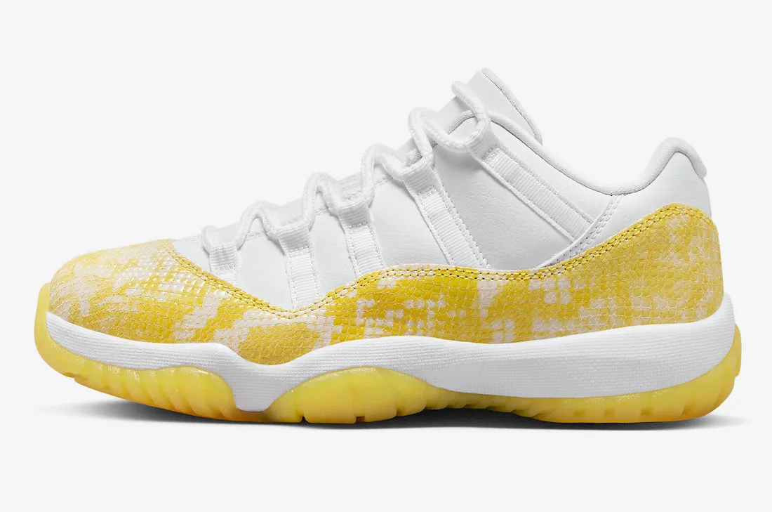 Air Jordan 11 Retro Low White Tour Yellow Sail Snakeskin AH7860-107