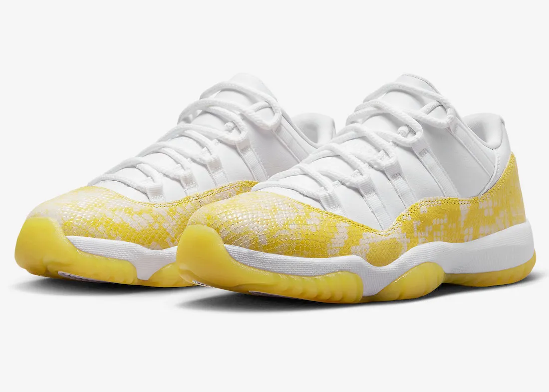 Air Jordan 11 Retro Low White Tour Yellow Sail Snakeskin AH7860-107