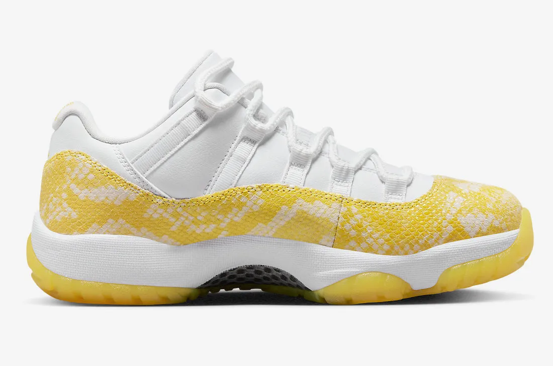 Air Jordan 11 Retro Low White Tour Yellow Sail Snakeskin AH7860-107