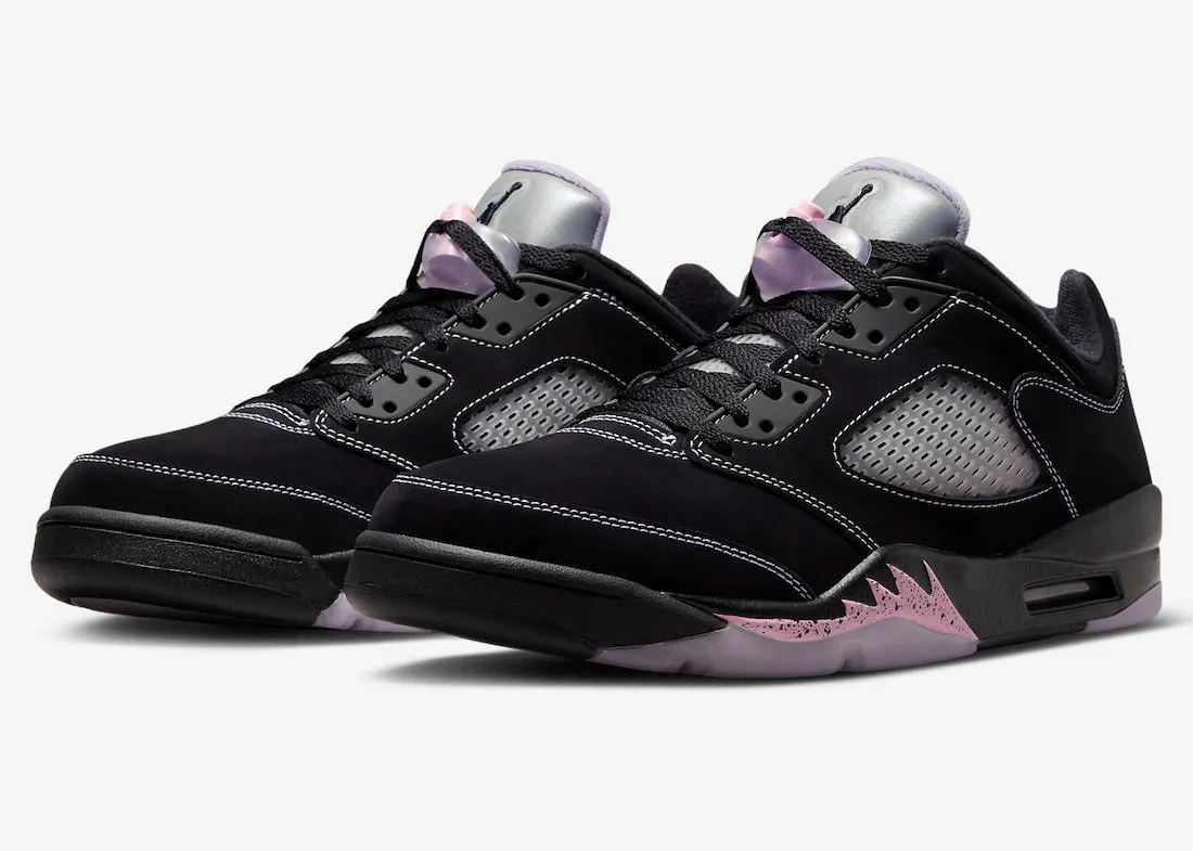 Air Jordan 5 Low Black White Lilac Ice Pink Rise DX4355-015