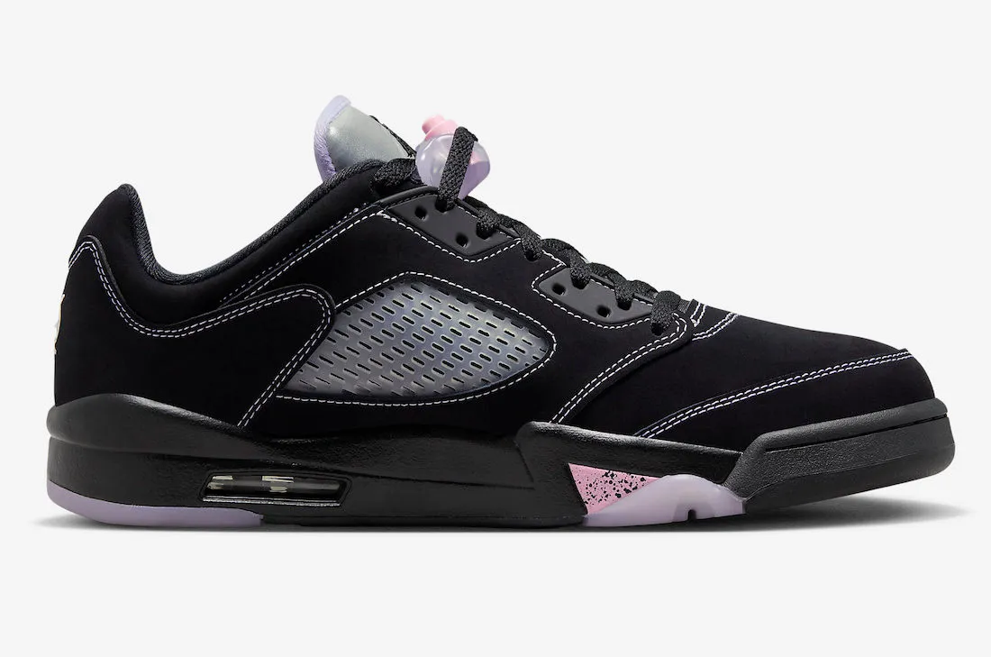 Air Jordan 5 Low Black White Lilac Ice Pink Rise DX4355-015