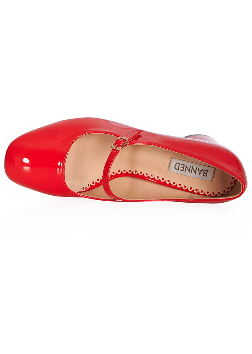 Banned Annie Patent Mary Jane 60's Pumps Red