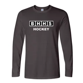 BHHS Hockey Charcoal Softstyle Long Sleeve Tee