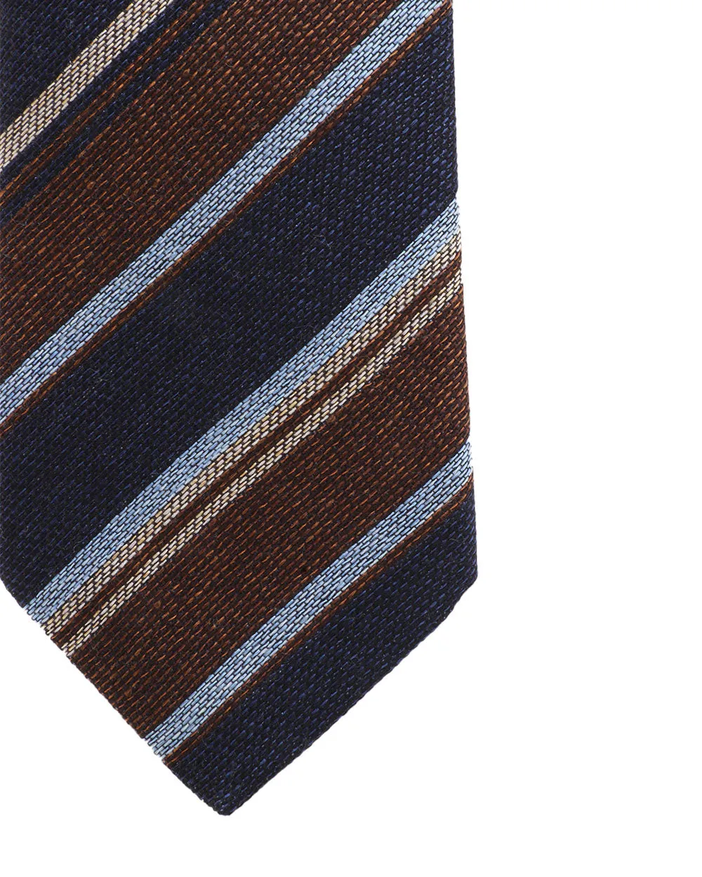 Blue and Navy Striped Cotton Tie