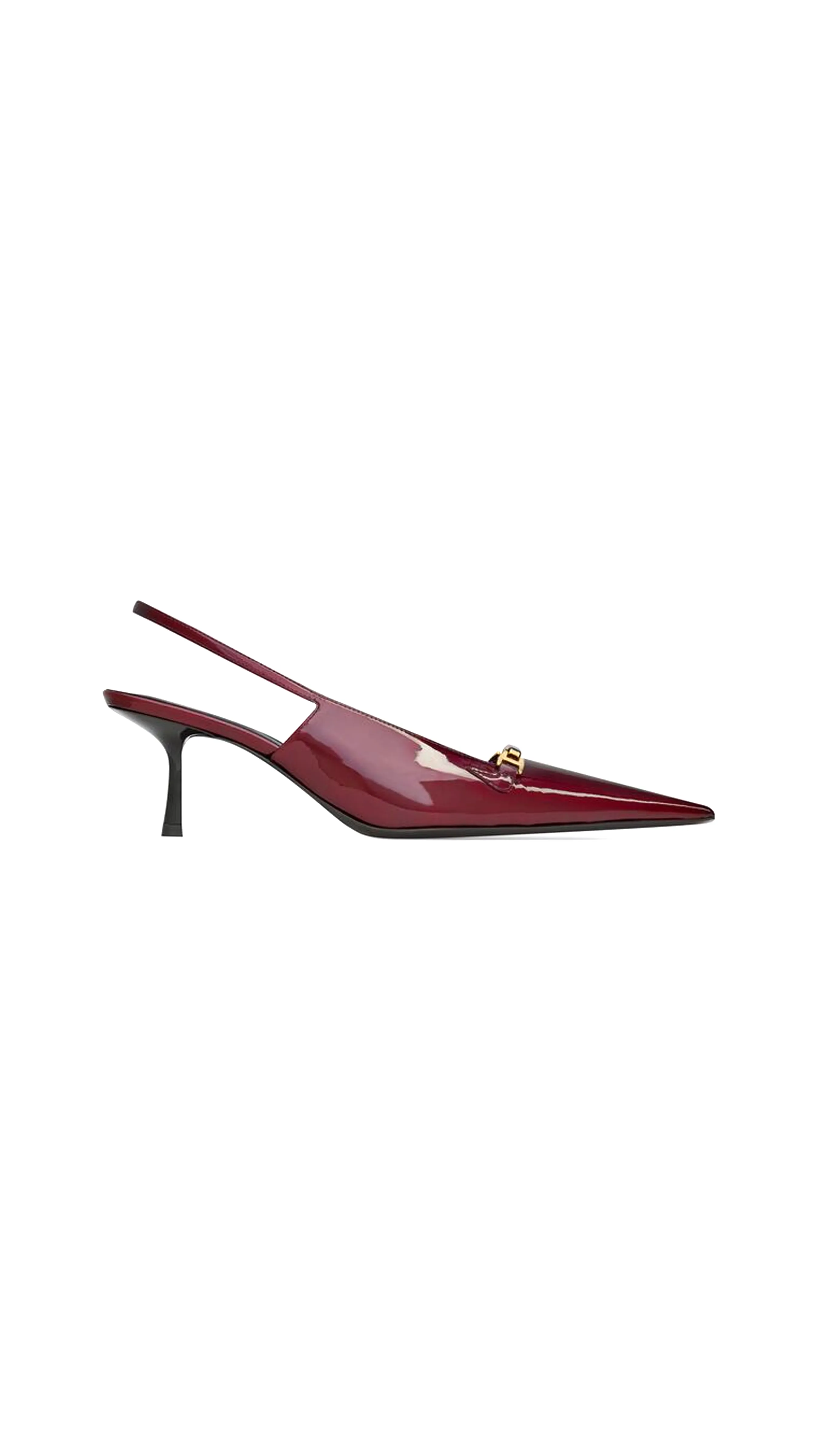 Carine Slingback Pumps In Patent Leather - Deep Burgundy