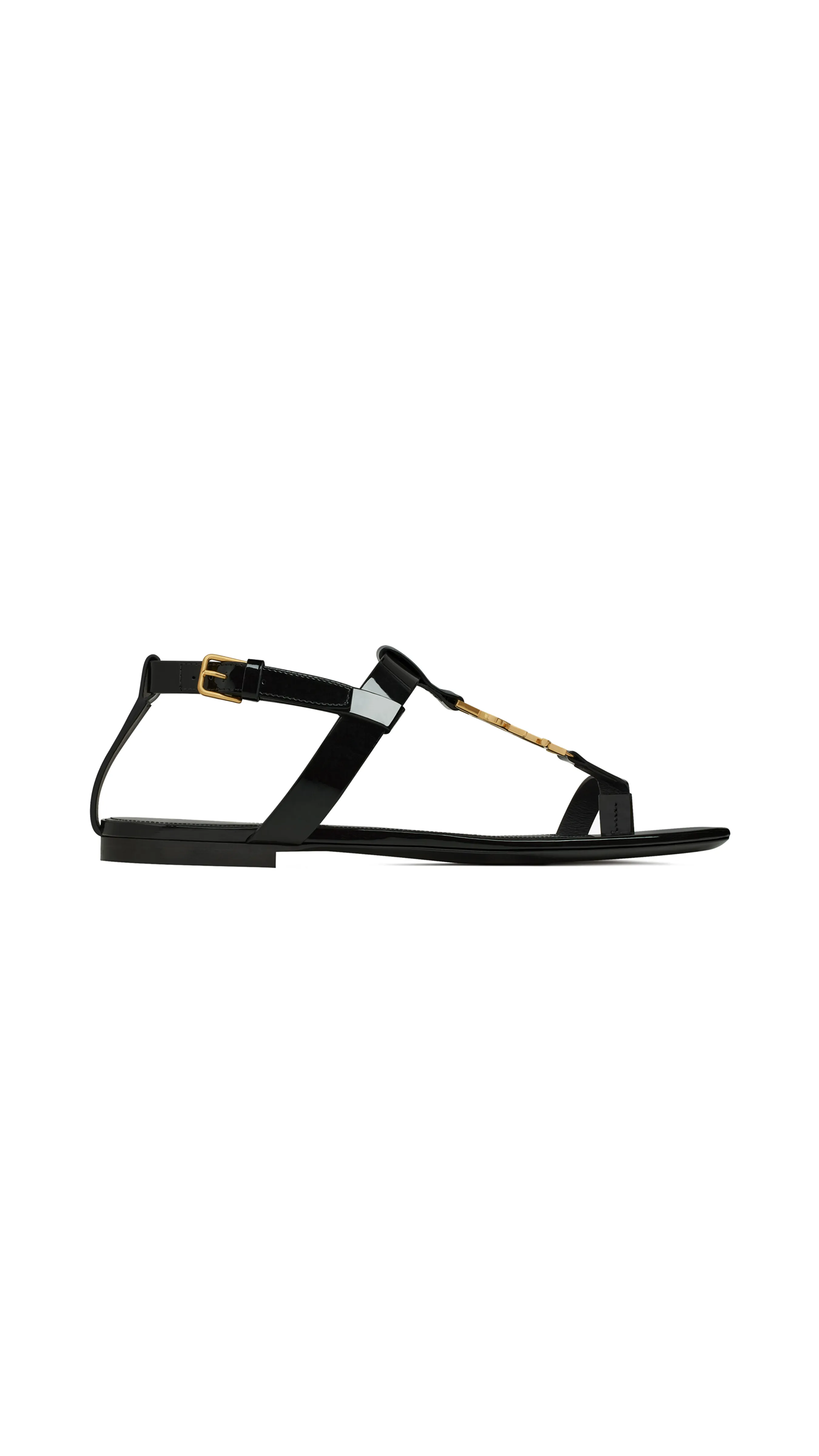 Cassandra Sandals in Patent Leather - Black