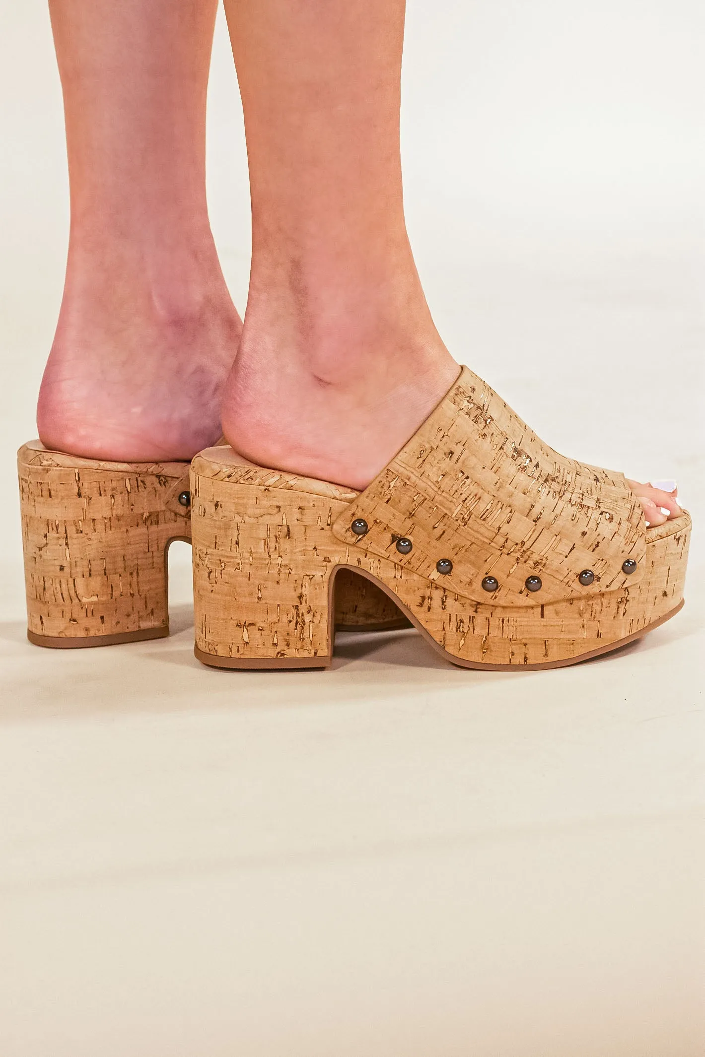 Catching Glances Cork Platform Sandals