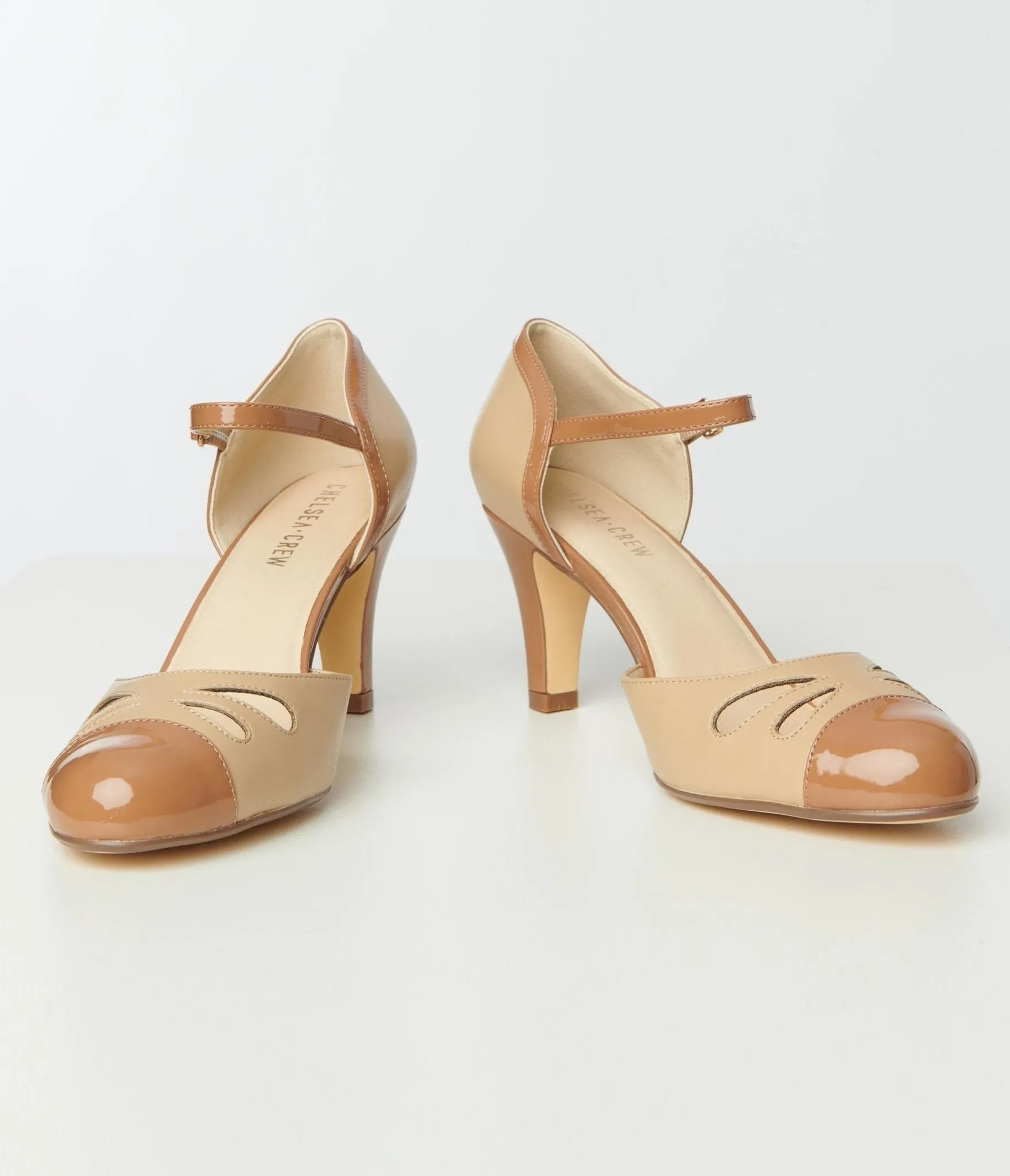 Chelsea Crew Nude & Tan Getty Heels