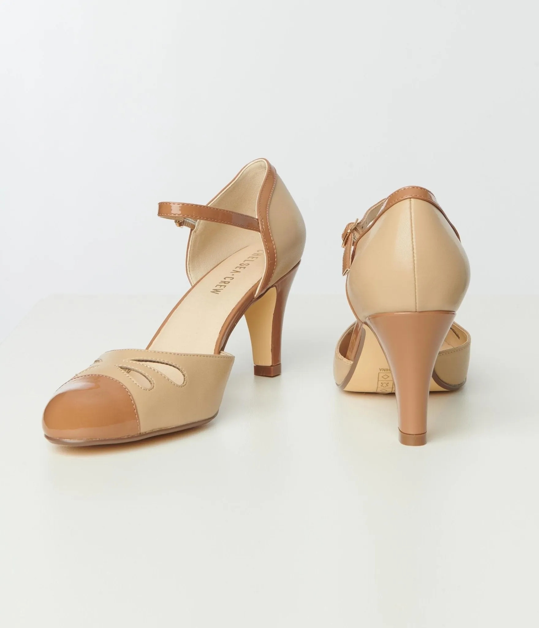 Chelsea Crew Nude & Tan Getty Heels