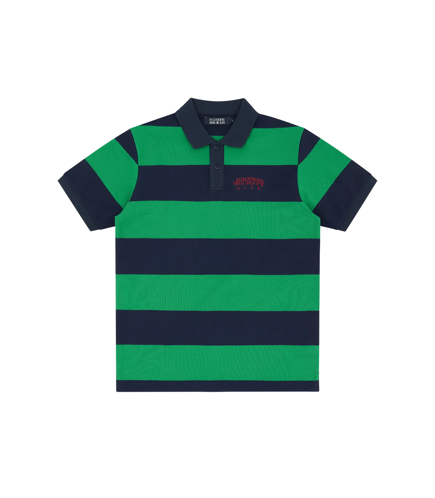 COLLEGIATE STRIPED POLO SHIRT - NAVY/GREEN