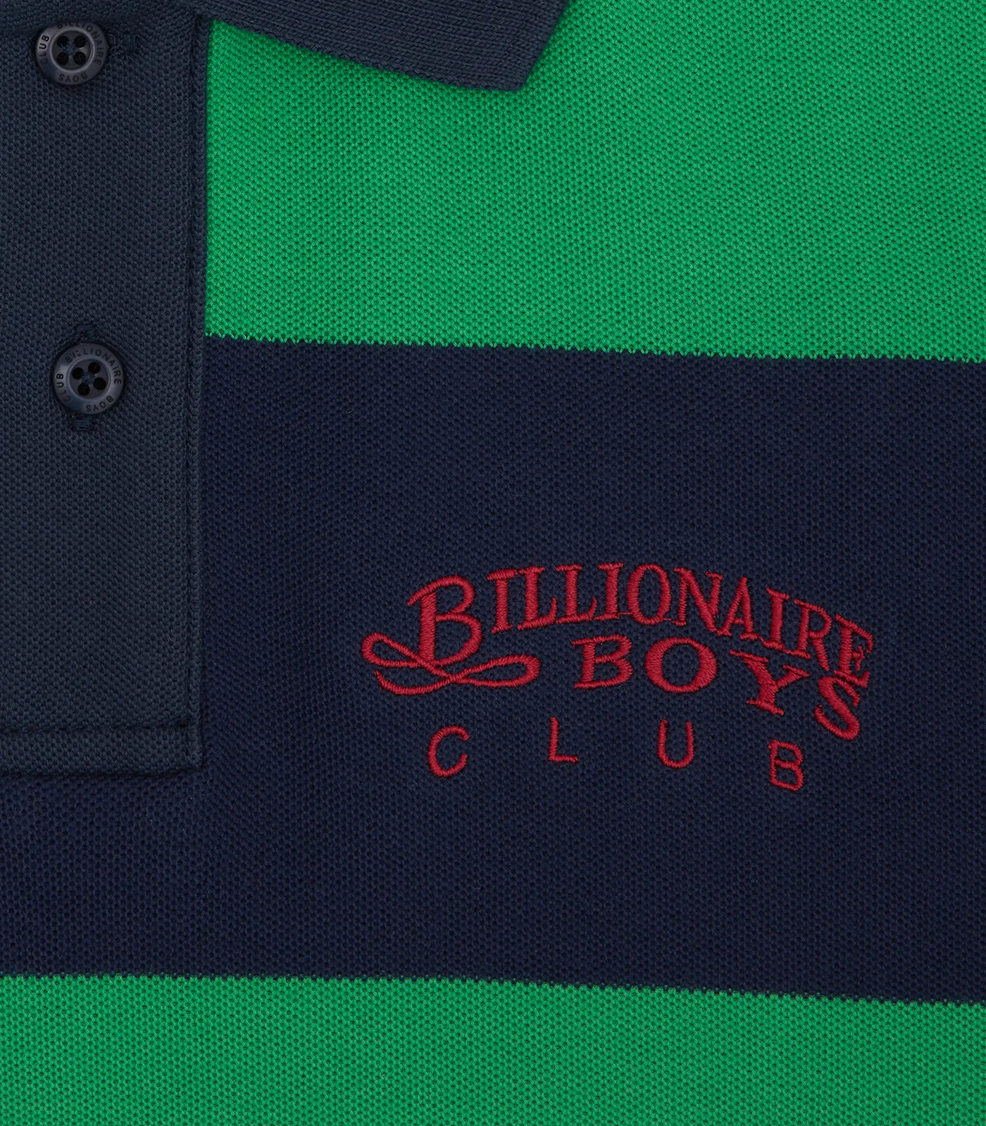 COLLEGIATE STRIPED POLO SHIRT - NAVY/GREEN