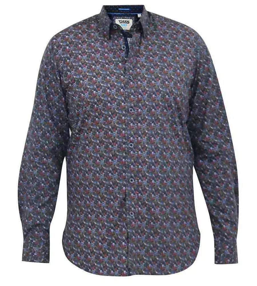 D555 Mens Long Sleeve Shirt with Floral Print (JORDAN)