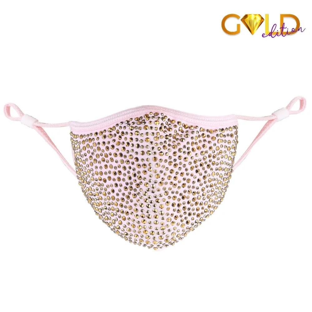 Destiny Gold Crystal Face Mask - Light Pink