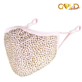 Destiny Gold Crystal Face Mask - Light Pink