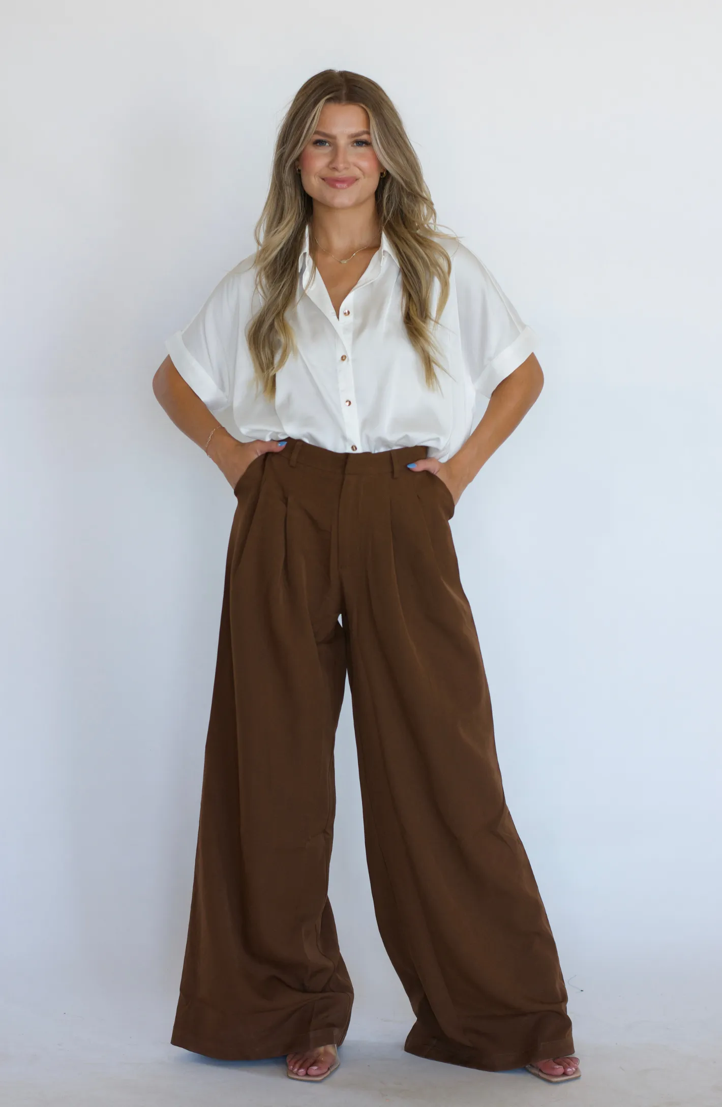 Drama Free Brown Pleated Trouser