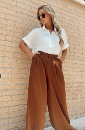 Drama Free Brown Pleated Trouser