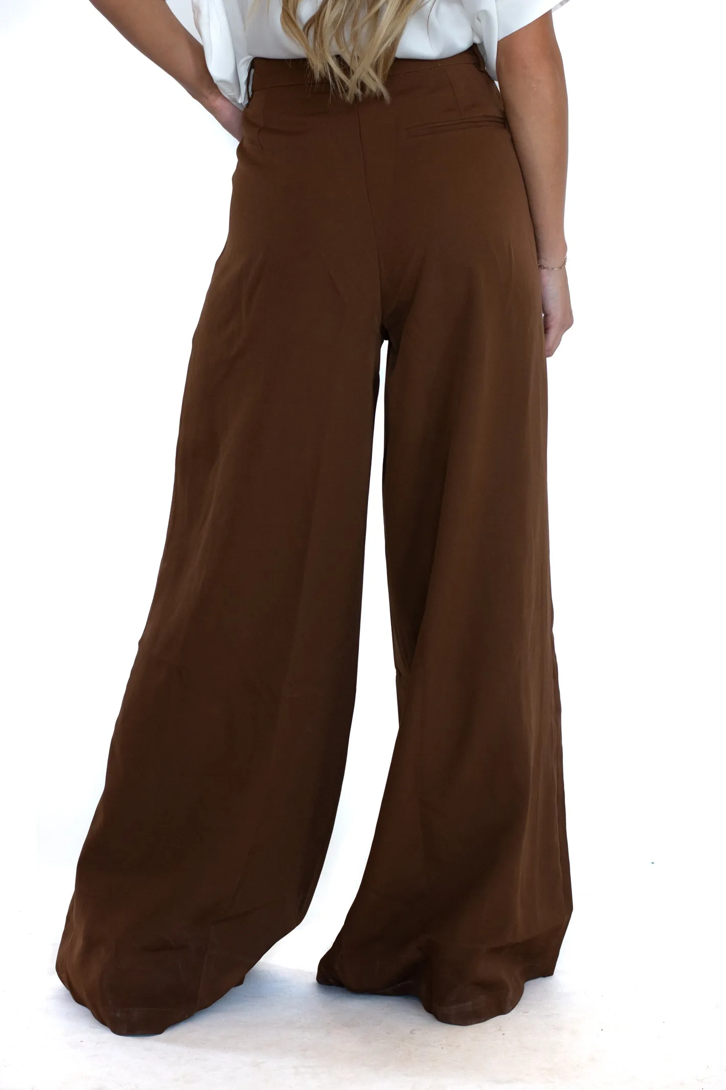 Drama Free Brown Pleated Trouser