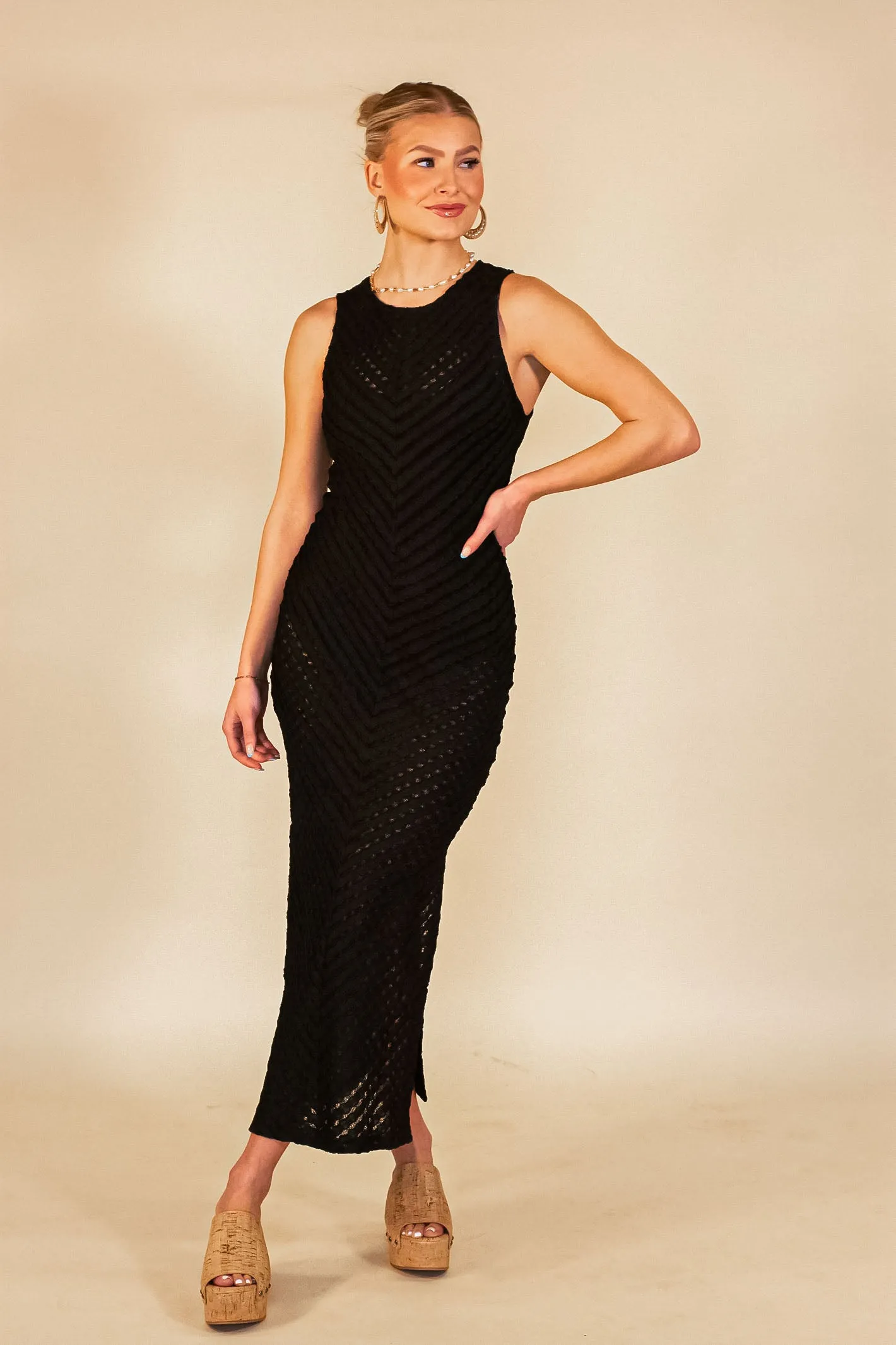 Eyes on Paradise Black Sheer Maxi Dress