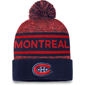 FANATICS MONTREAL CANADIENS ADULT AUTHENTIC PRO HEATHERED CUFFED POM TOQUE