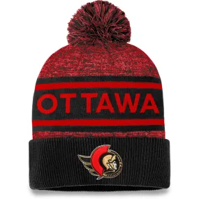 FANATICS OTTAWA SENATORS ADULT AUTHENTIC PRO HEATHERED CUFFED POM TOQUE