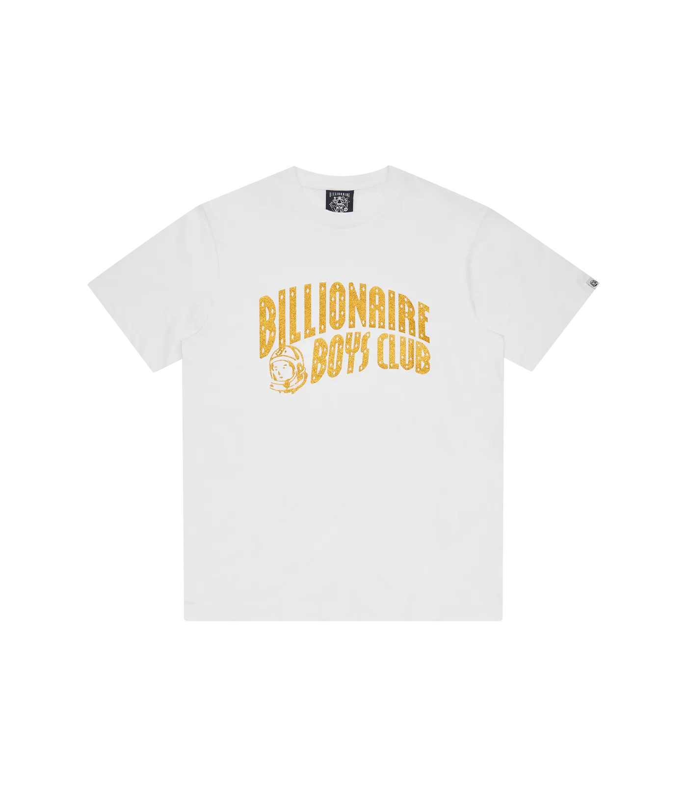 GLITTER ARCH LOGO T-SHIRT - WHITE/GOLD