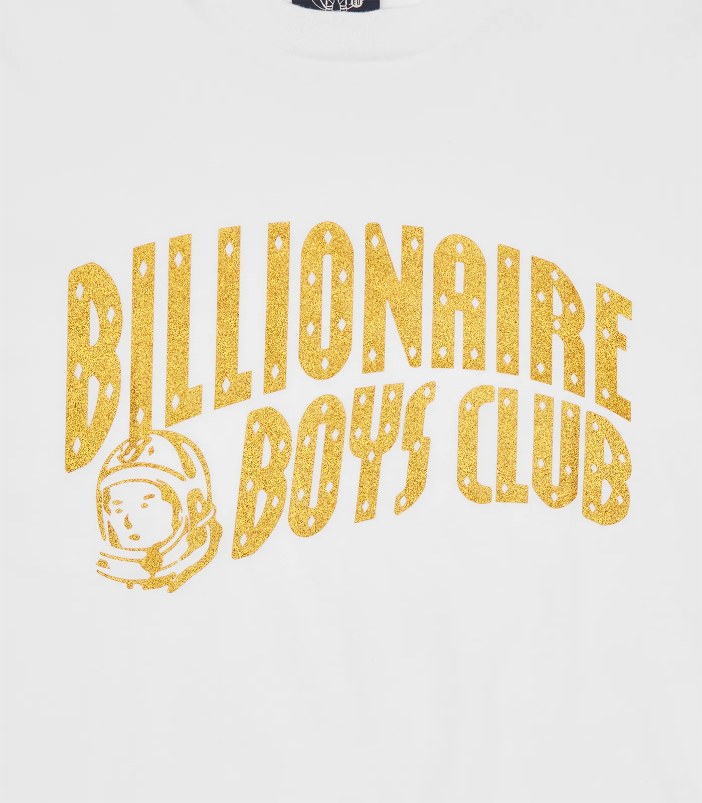 GLITTER ARCH LOGO T-SHIRT - WHITE/GOLD