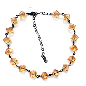 Golden Peach Beaded Amelia Necklace