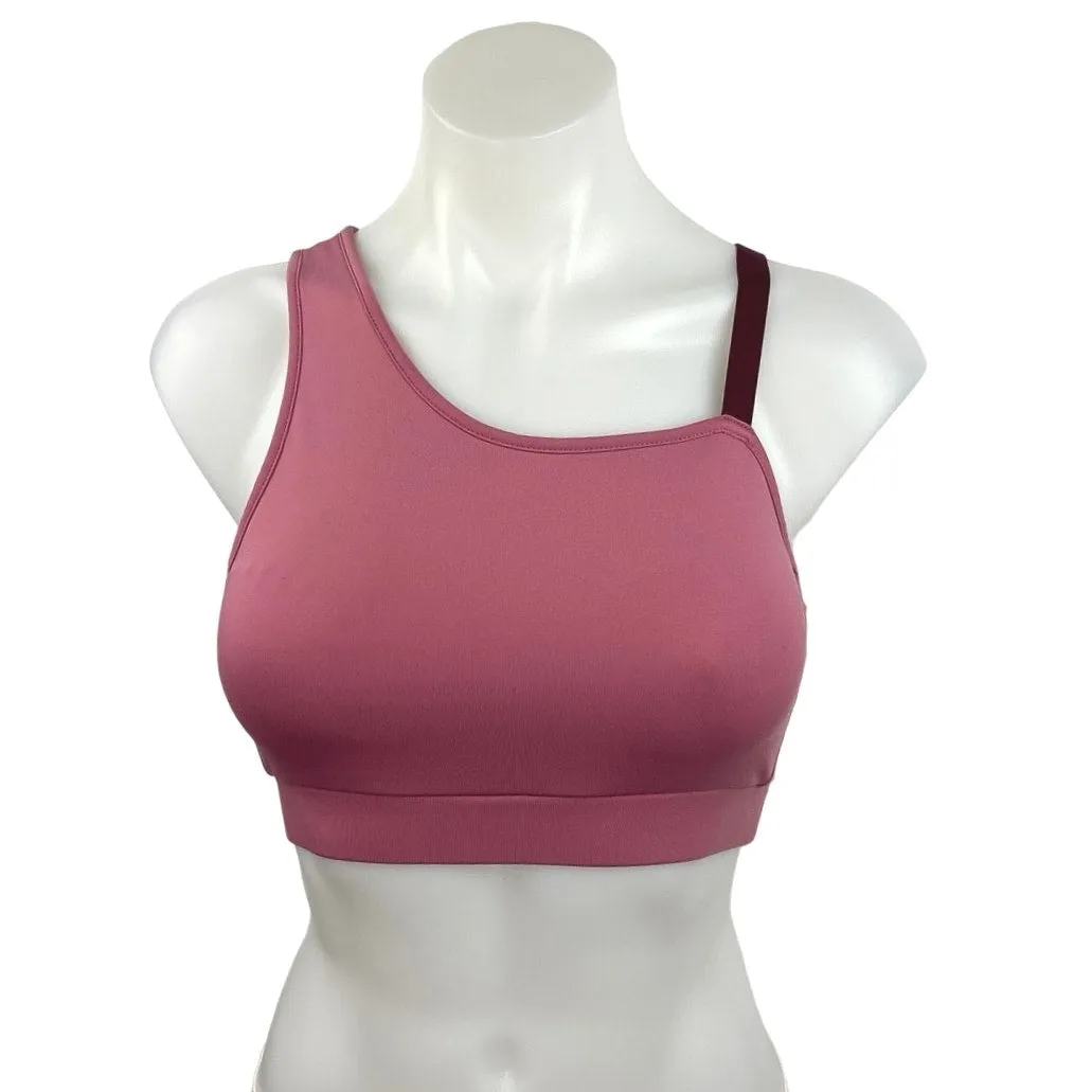 Gymshark Pink Strappy Asymmetric One Shoulder Fitness Activewear Sports Bra XS