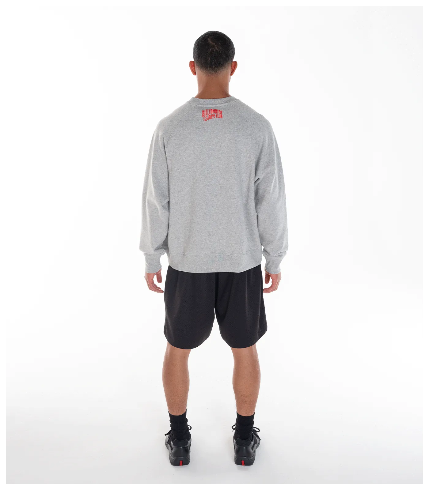 HEAT MAP HELMET LOGO CREWNECK - HEATHER GREY