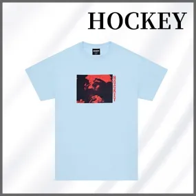 Hockey  |Crew Neck Unisex Plain Cotton Short Sleeves Logo