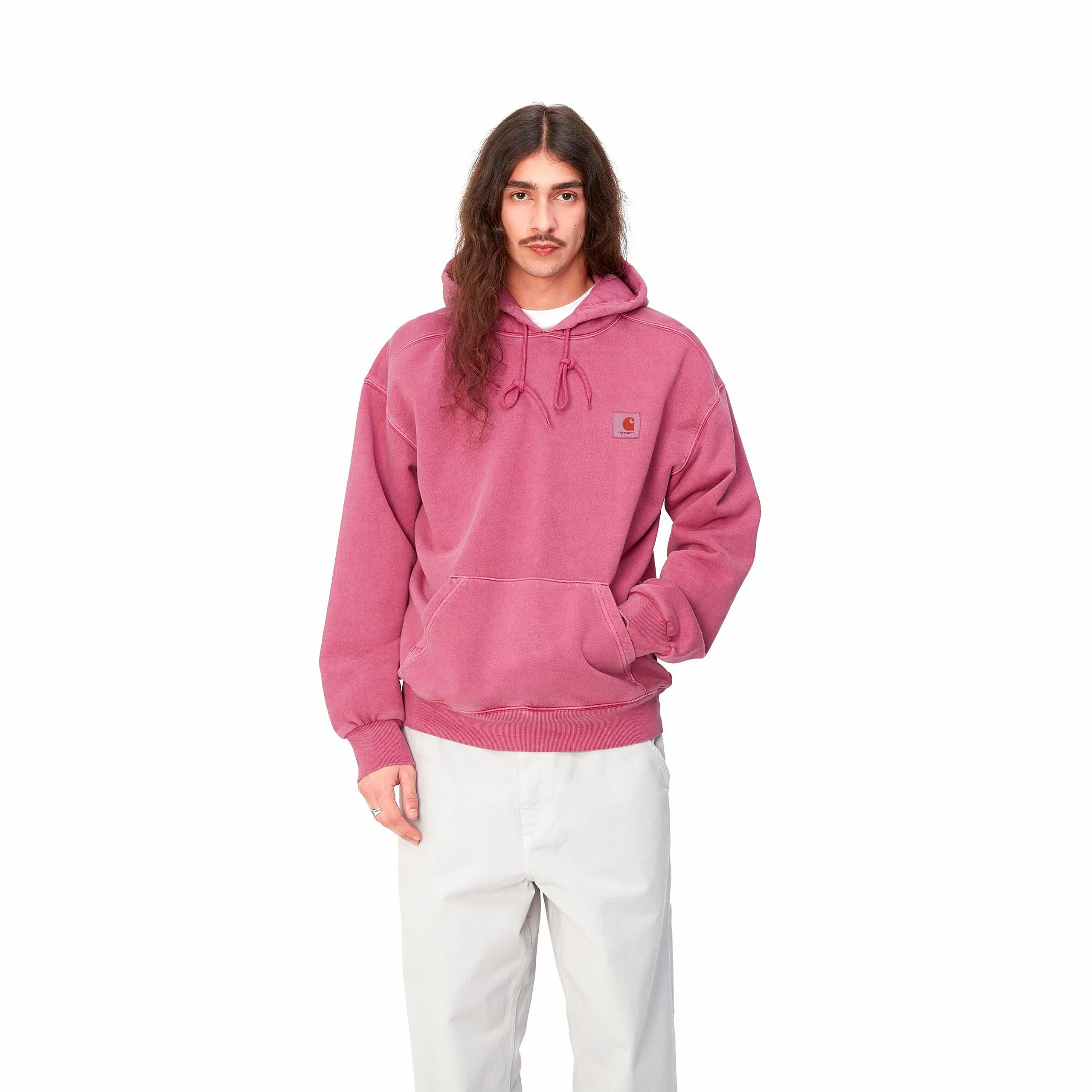 HOODED NELSON SWEAT MAGENTA GARMENT DYED