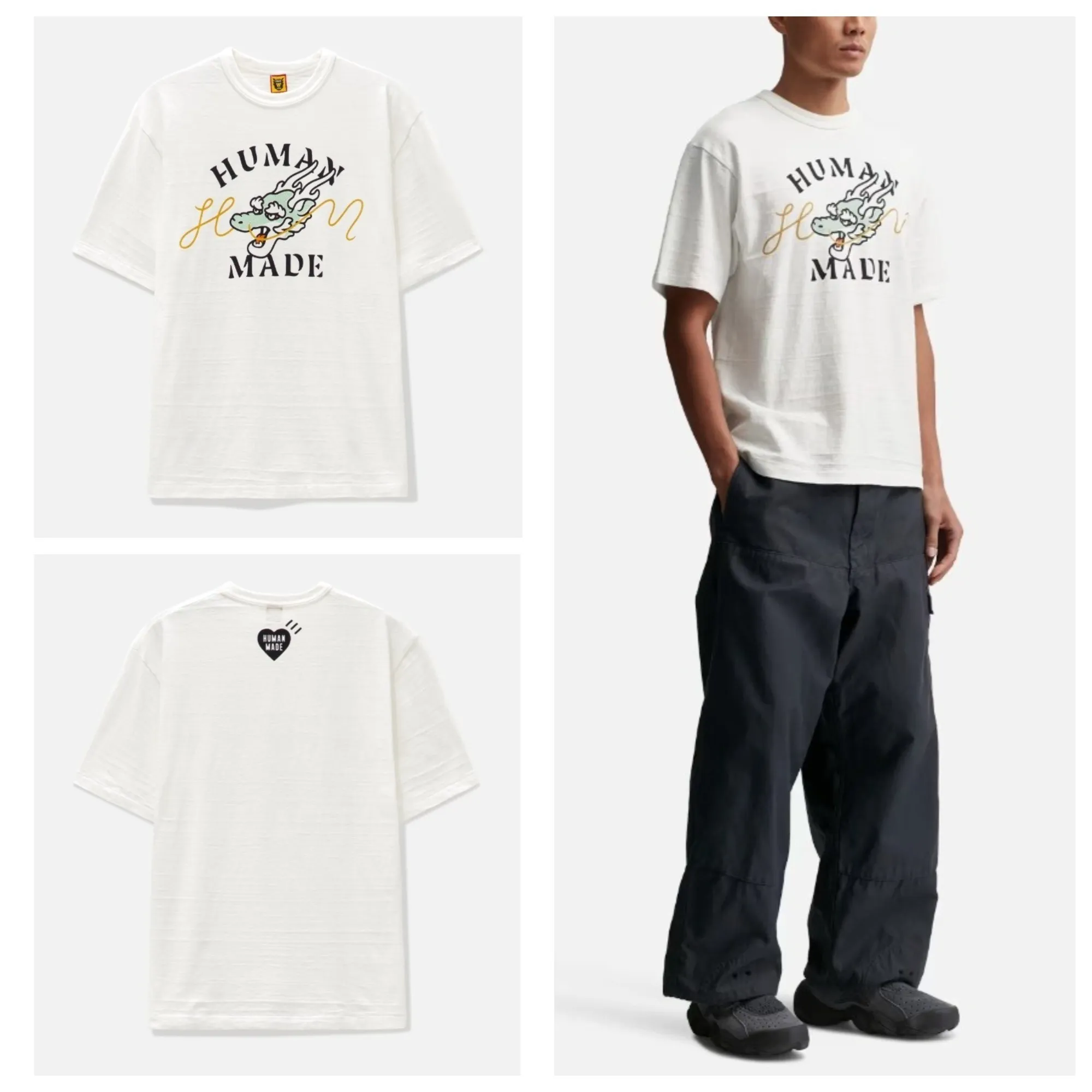 HUMAN MADE  |Crew Neck Heart Plain Cotton Short Sleeves Logo