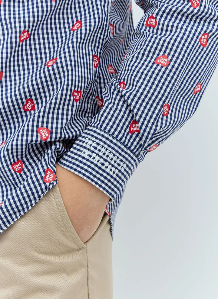 HUMAN MADE  |Gingham Heart Street Style Long Sleeves Cotton Logo Shirts