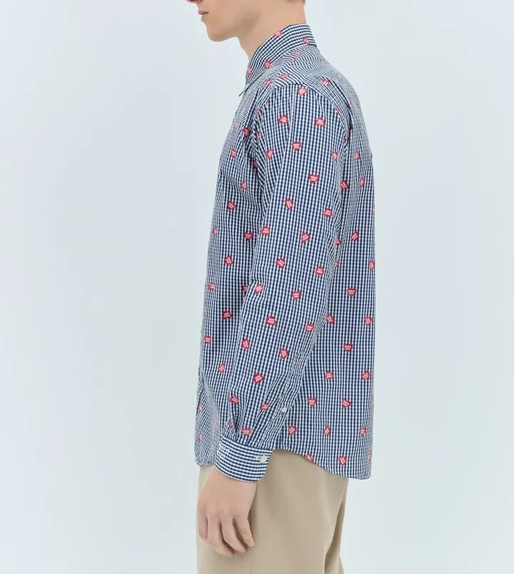 HUMAN MADE  |Gingham Heart Street Style Long Sleeves Cotton Logo Shirts