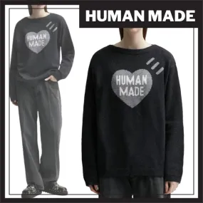 HUMAN MADE  |Heart Casual Style Wool Nylon Street Style Long Sleeves