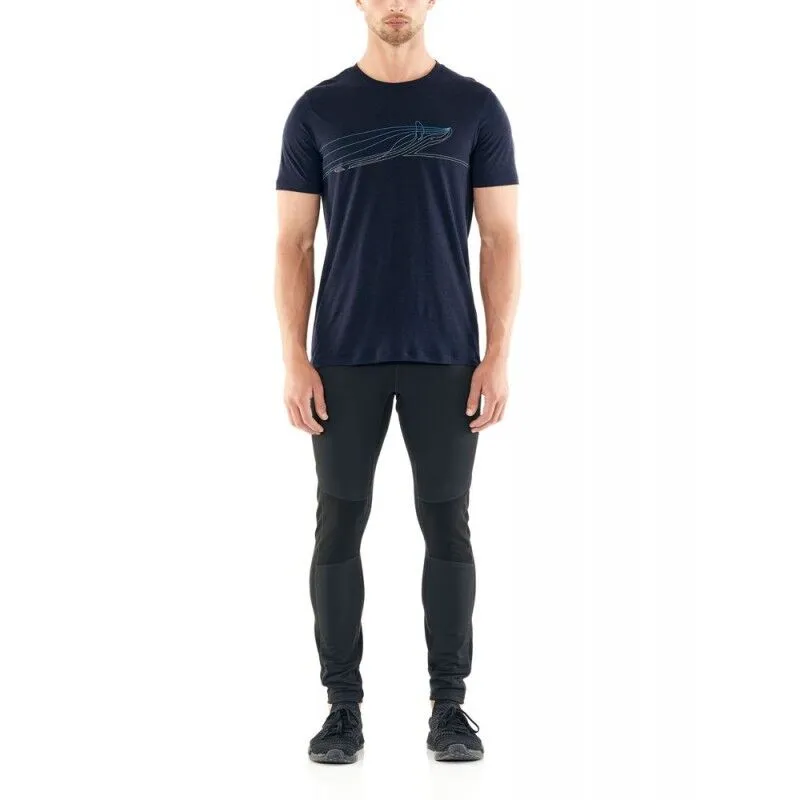 icebreaker  Mens Tech Lite SS Crewe Single Line Whale - Maglia merino - Uomo