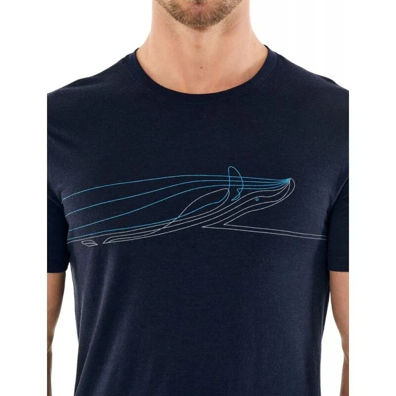 icebreaker  Mens Tech Lite SS Crewe Single Line Whale - Maglia merino - Uomo