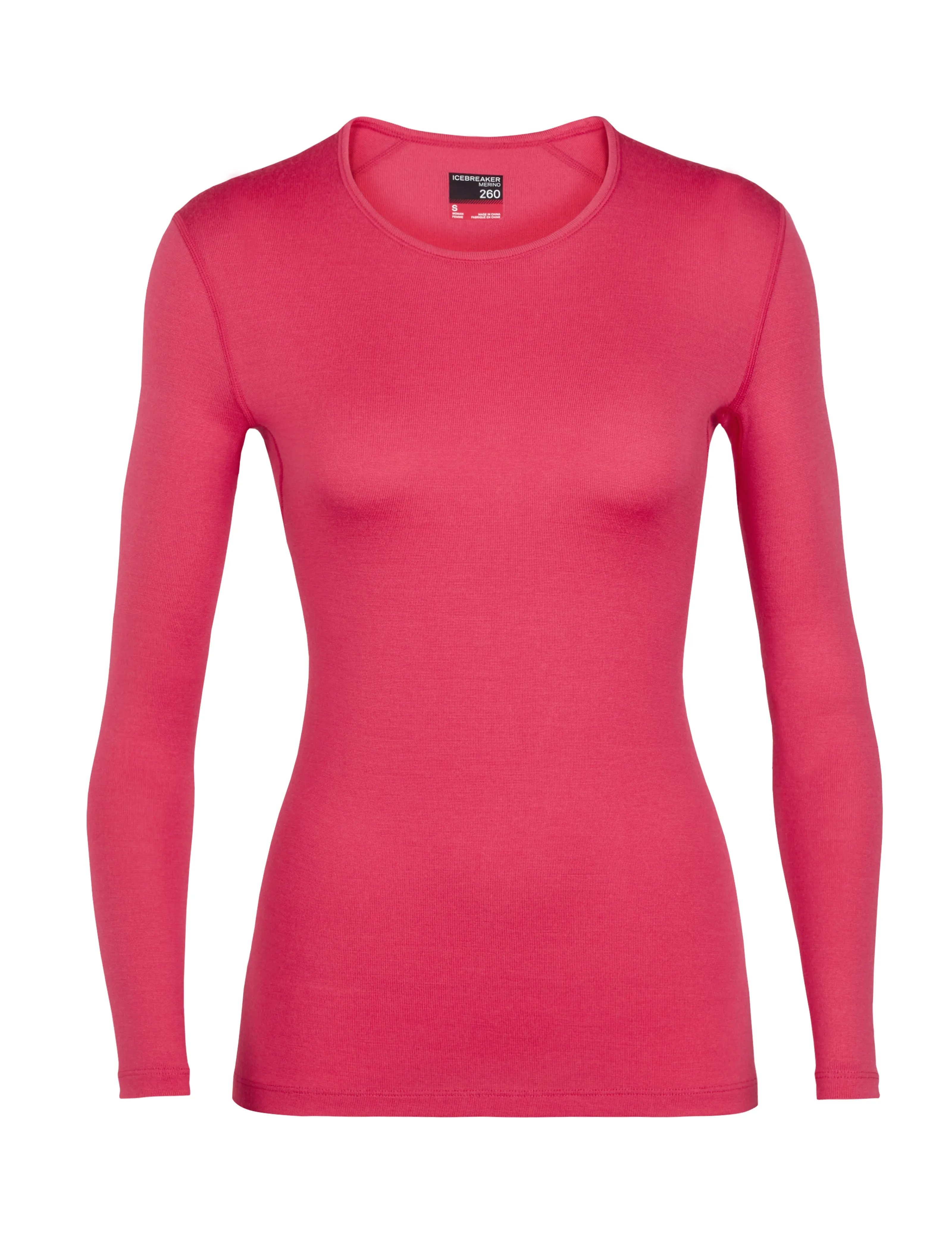 icebreaker Merino Base Layer Women's 260 Tech Top Long Sleeve Crewe - Grey Prism