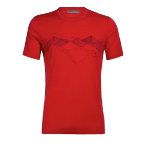 icebreaker Merino Men's 150 Tech Lite Short Sleeve Crewe Peak Patterns T-Shirt - Rocket L, XL