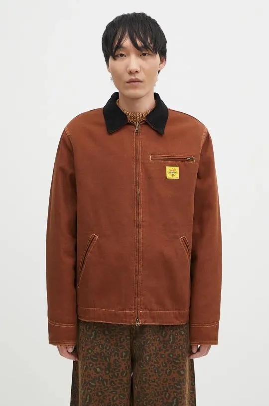 ICECREAM cotton shirt jacket Canvas Lined Work brown color ICW003