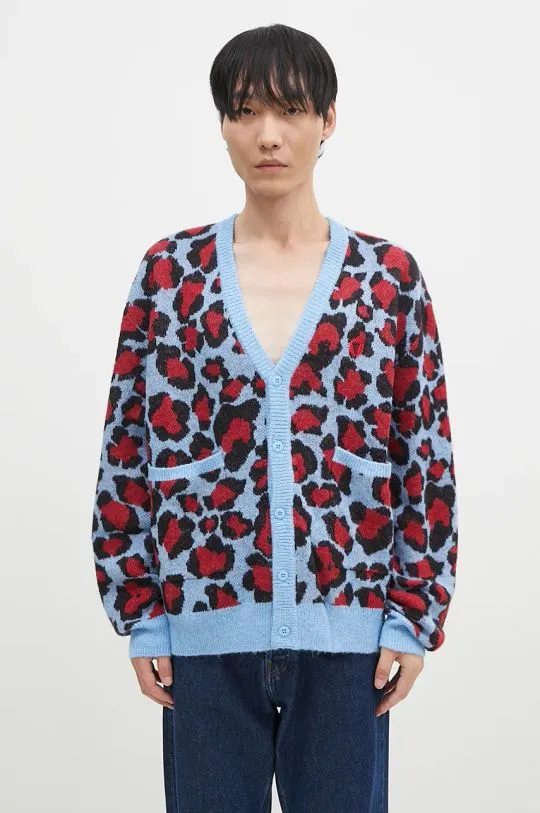 ICECREAM wool blend cardigan Leopard Print Knitted Cardigan red color IC24324