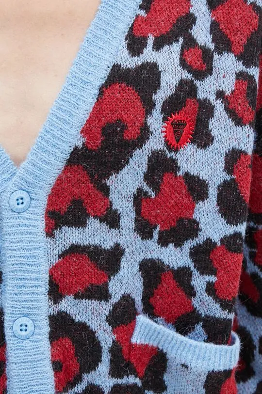 ICECREAM wool blend cardigan Leopard Print Knitted Cardigan red color IC24324