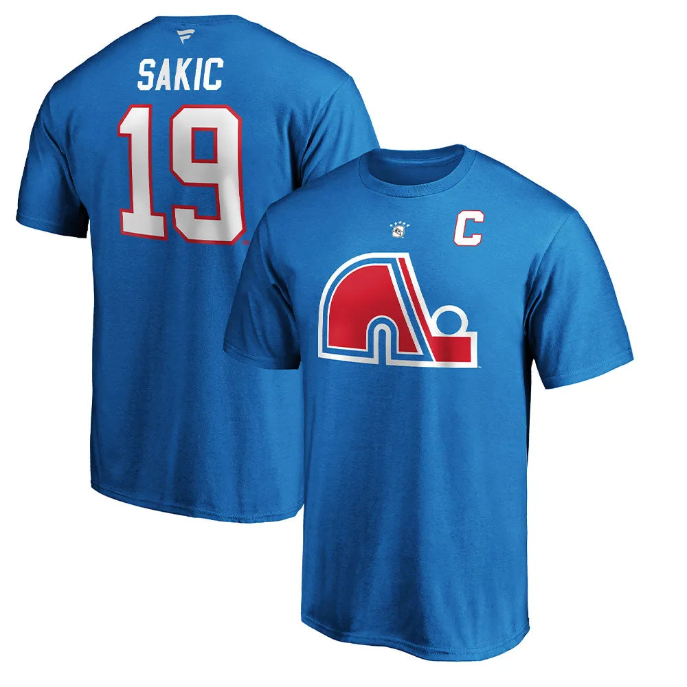 JOE SAKIC QUEBEC NORDIQUES FANATICS ADULT HERITAGE T SHIRT