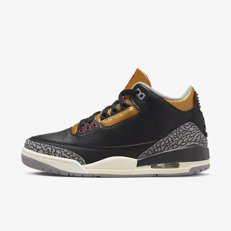 Jordan 3 Retro Black Cement Gold (W)