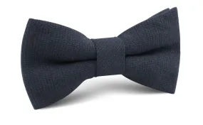 land Navy Blue Linen Bow Tie