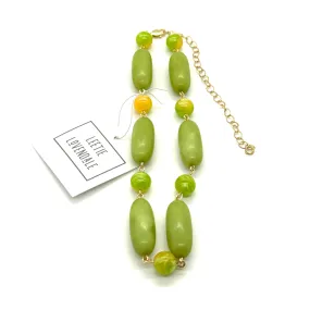 Lime & Yellow Tube Amelia Necklace