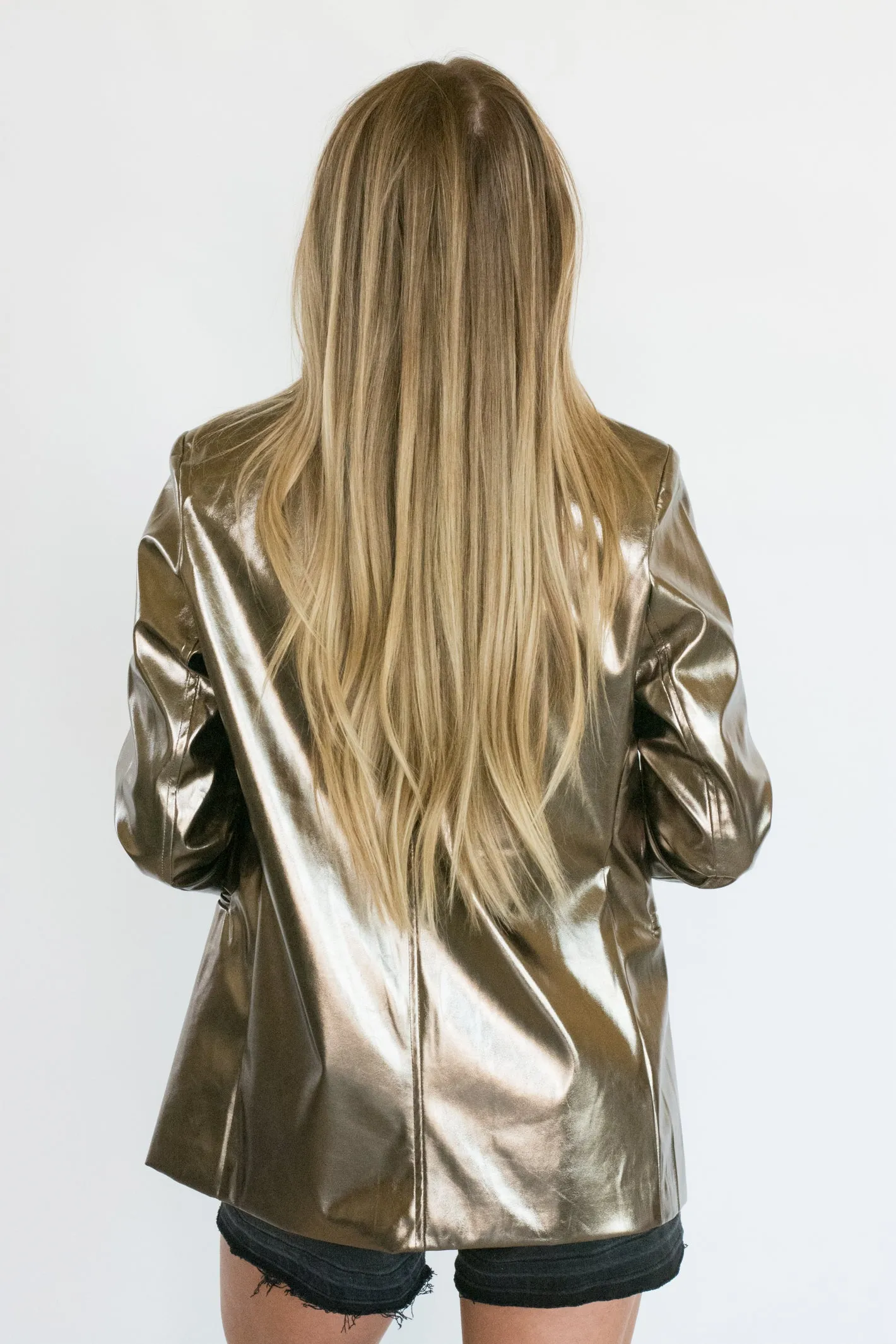 Making You Crazy Bronze Metallic Blazer